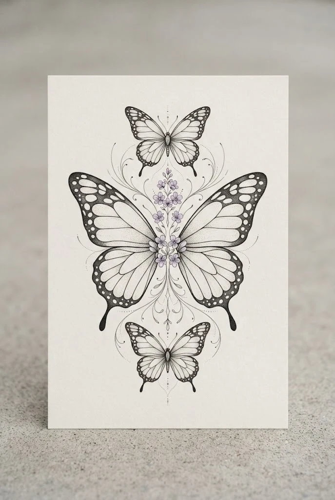 Chest Plate Symmetry Masterpieces — butterfly flower tattoo design style outfit