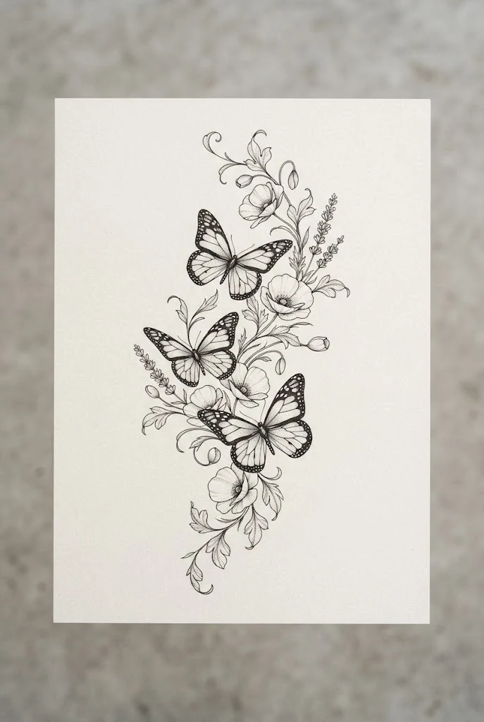 Outer Thigh Statement Pieces — butterfly flower tattoo design style outfit