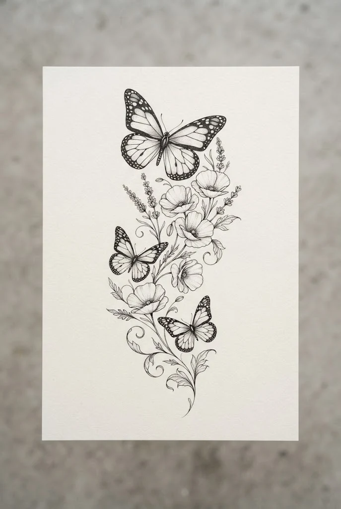 Forearm Wrap Masterpieces — butterfly flower tattoo design style outfit