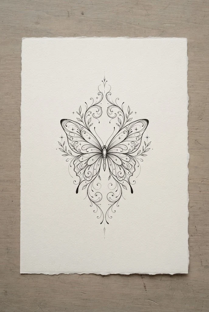 Minimalist Ribcage Fine Line Flank — butterfly side tattoo style outfit