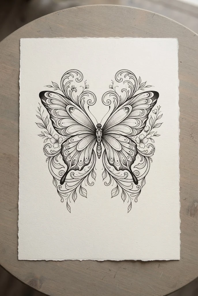 Upper Ribcage Centerpiece Statement — butterfly side tattoo style outfit