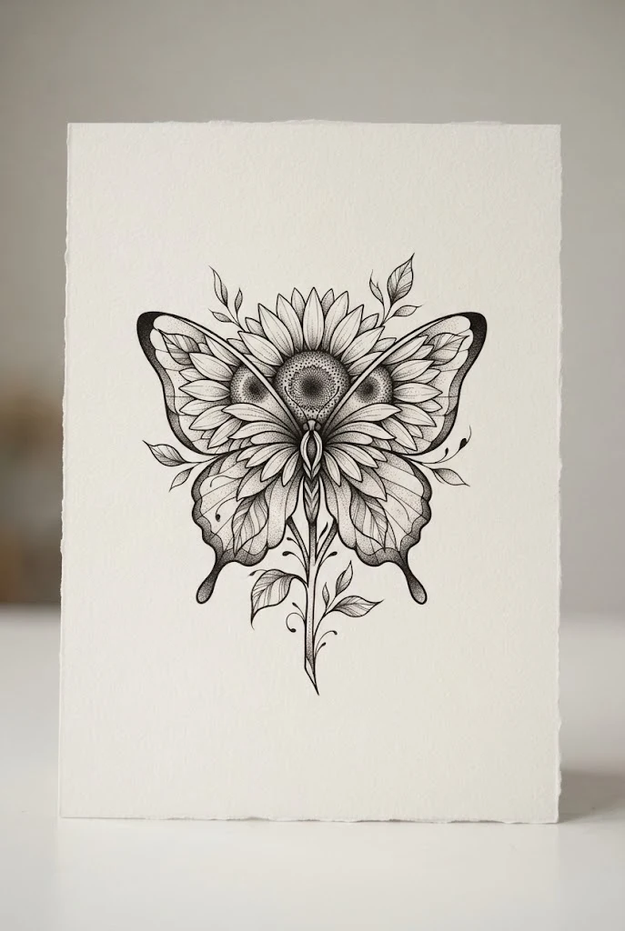 Vintage Botanical Flash — butterfly sunflower tattoo style outfit