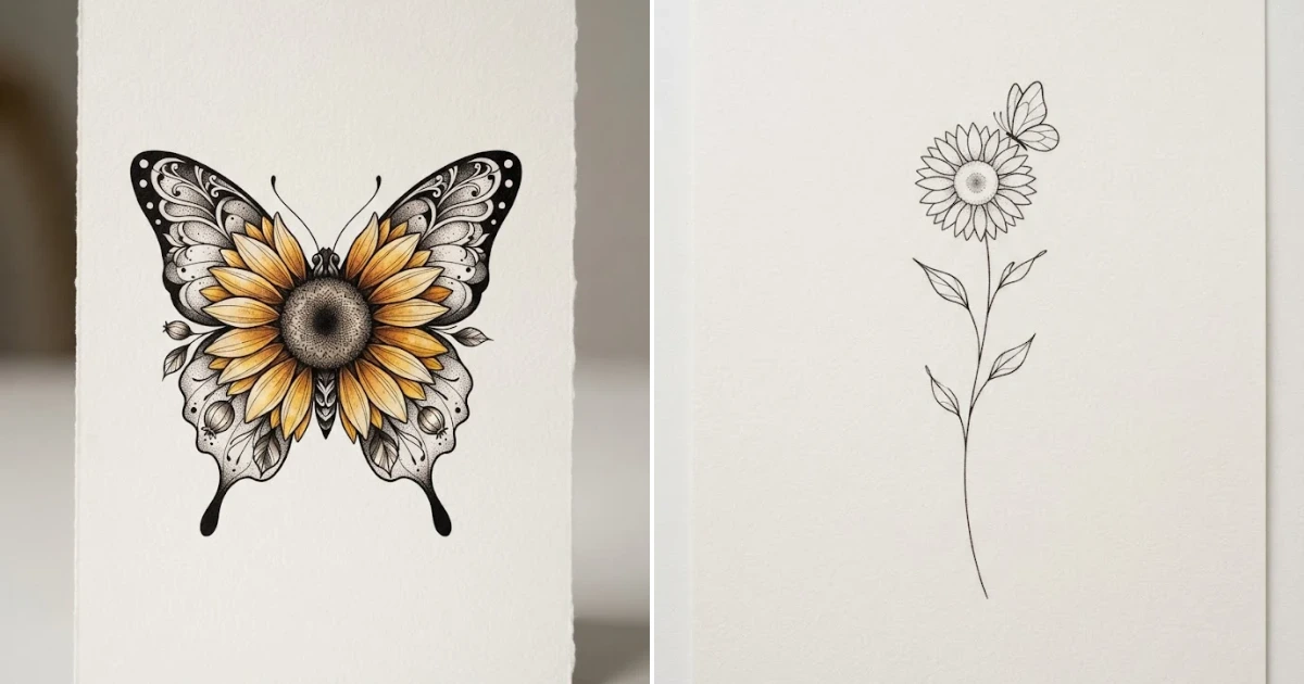Butterfly sunflower tattoo: 12 Best Tattoo Ideas butterfly sunflower tattoo