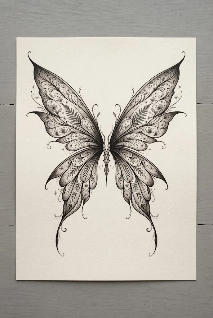 Ethereal Fairy Wings Back Span — butterfly tattoo aesthetic style outfit