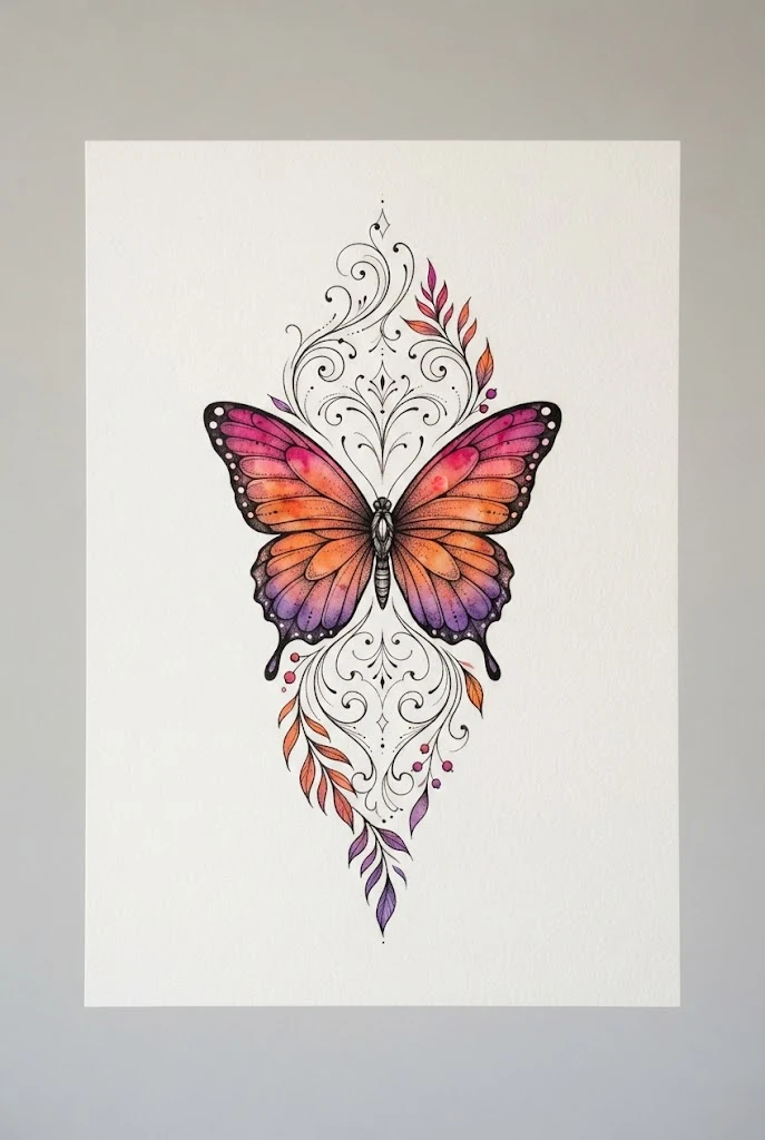 Tropical Sunset Ombre Piece — butterfly tattoo black women style outfit
