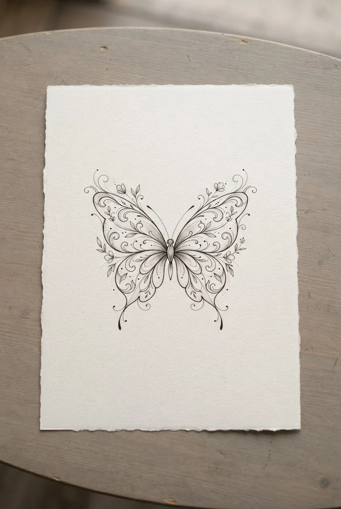 Minimalist Fine Line Butterfly Tattoo Designs Drawing — butterfly tattoo designs drawing style outfit