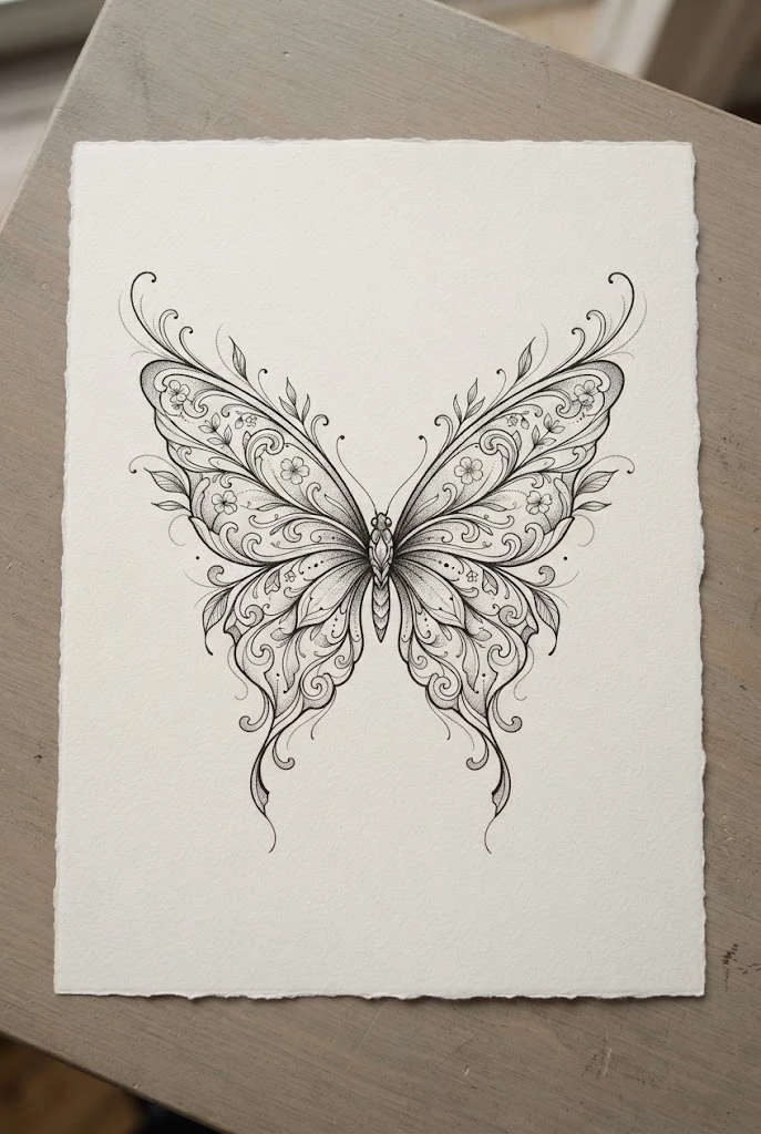 Upper Chest Centerpiece Statement Butterfly Tattoo Designs Drawing — butterfly tattoo designs drawing style outfit