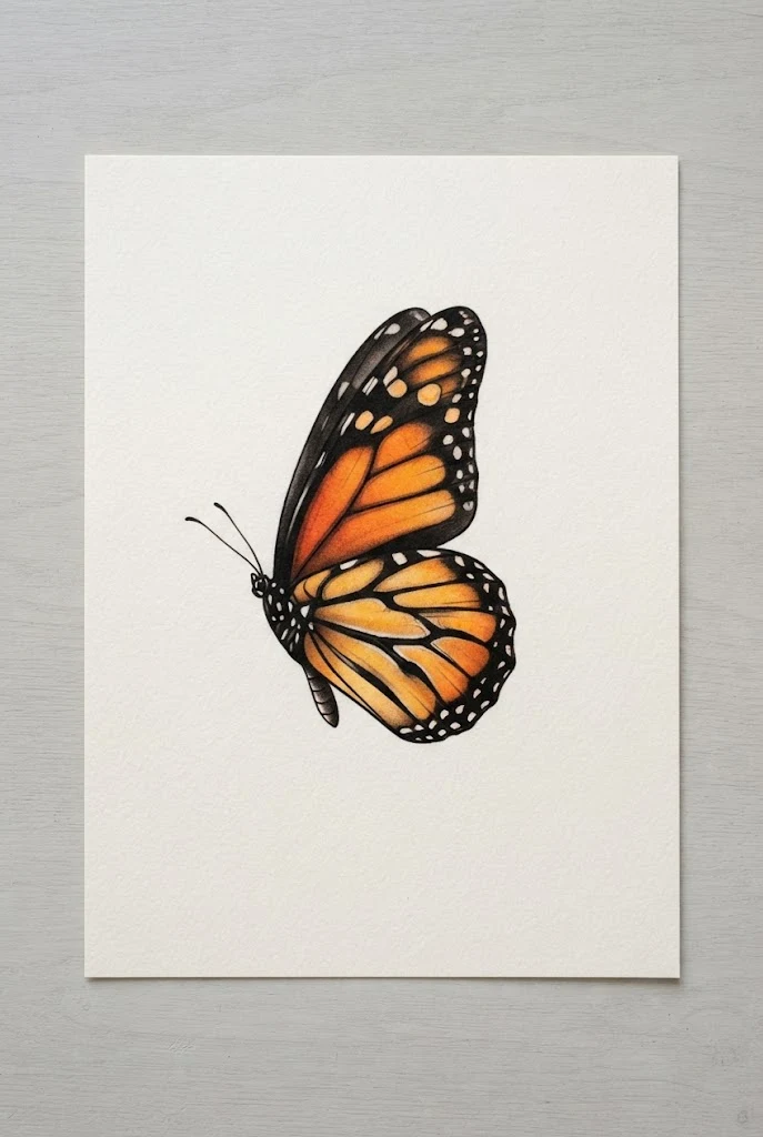 Vibrant Monarch Butterfly Tattoo Ear — butterfly tattoo ear style outfit