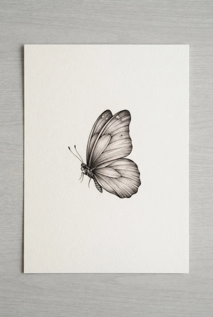 Behind Ear Micro Realism Butterfly Tattoo — butterfly tattoo ear style outfit