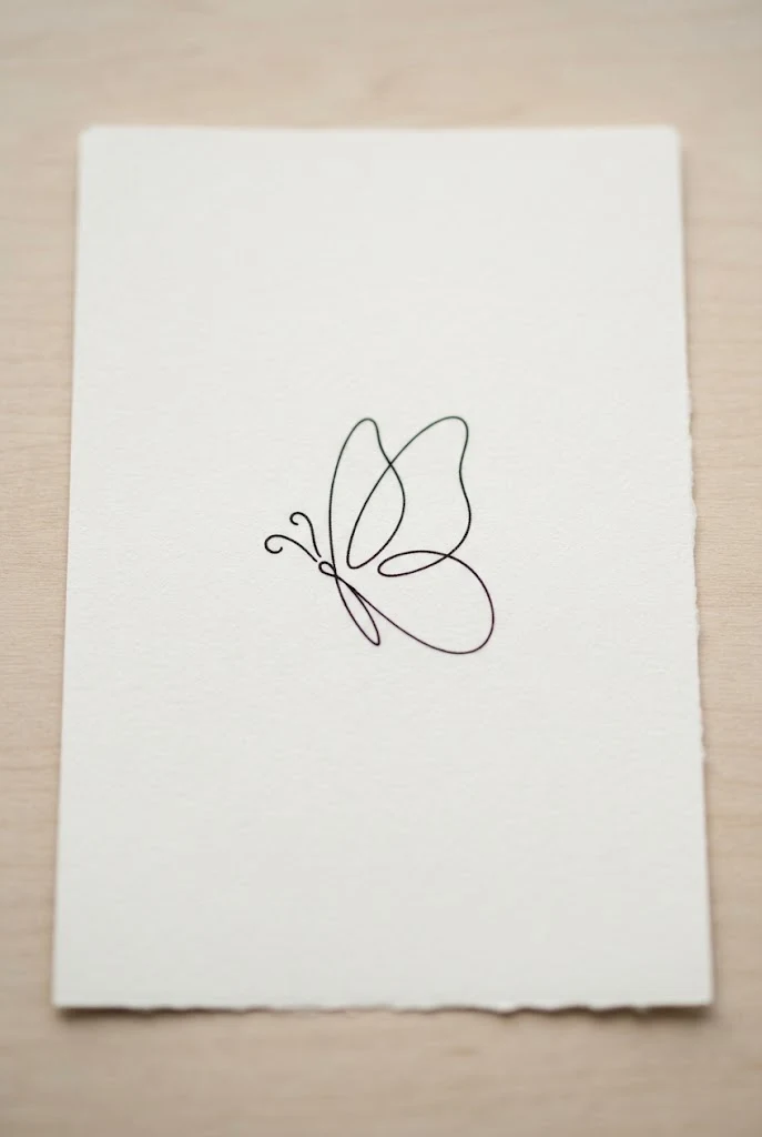 Minimalist Single-Line Outline — butterfly tattoo easy style outfit