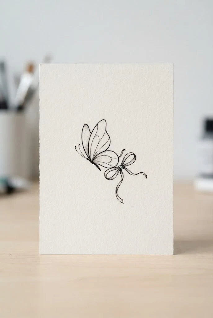 Delicate Ribbon Tie-In — butterfly tattoo easy style outfit