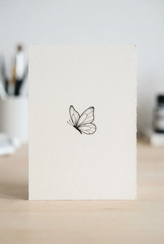 Minimalist Inner Bicep Outline — butterfly tattoo easy style outfit