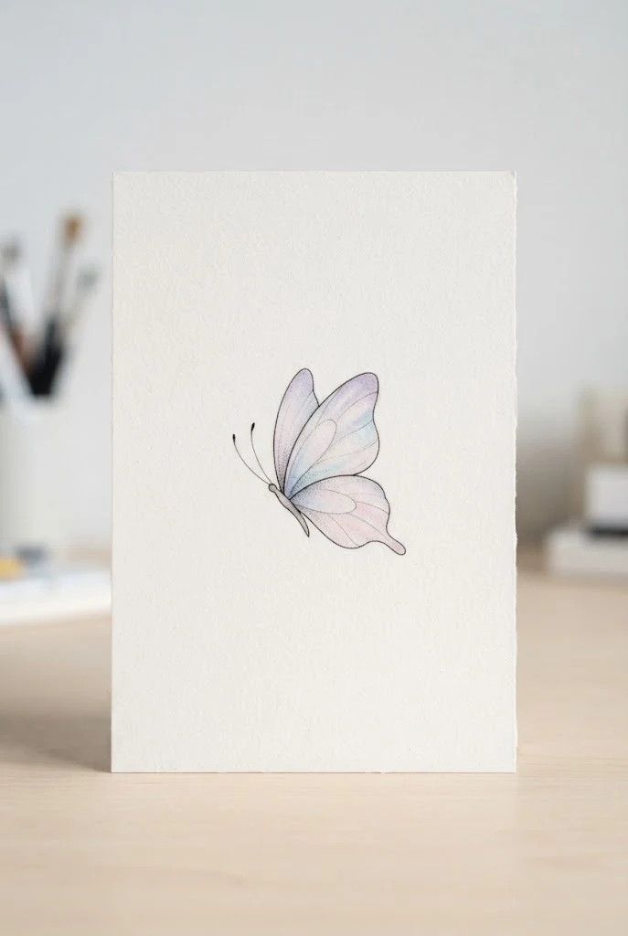 Soft Pastel Minimalist Sketch — butterfly tattoo easy style outfit
