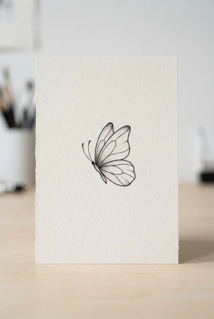 Minimalist Foot Arch Contour — butterfly tattoo easy style outfit