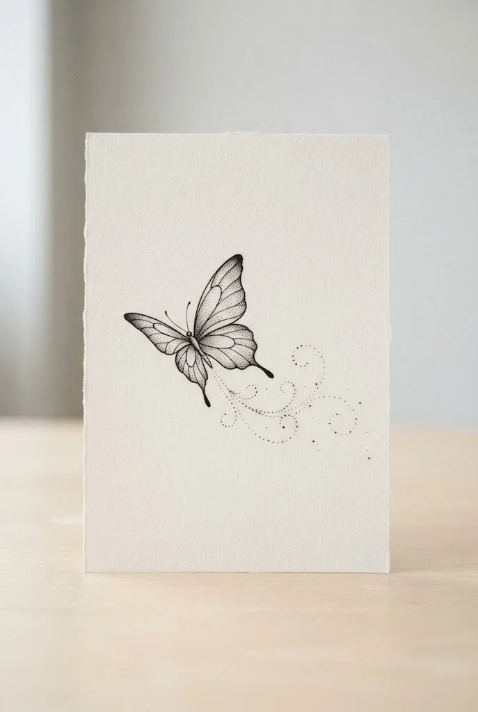 Floating Dotwork Trail — butterfly tattoo easy style outfit