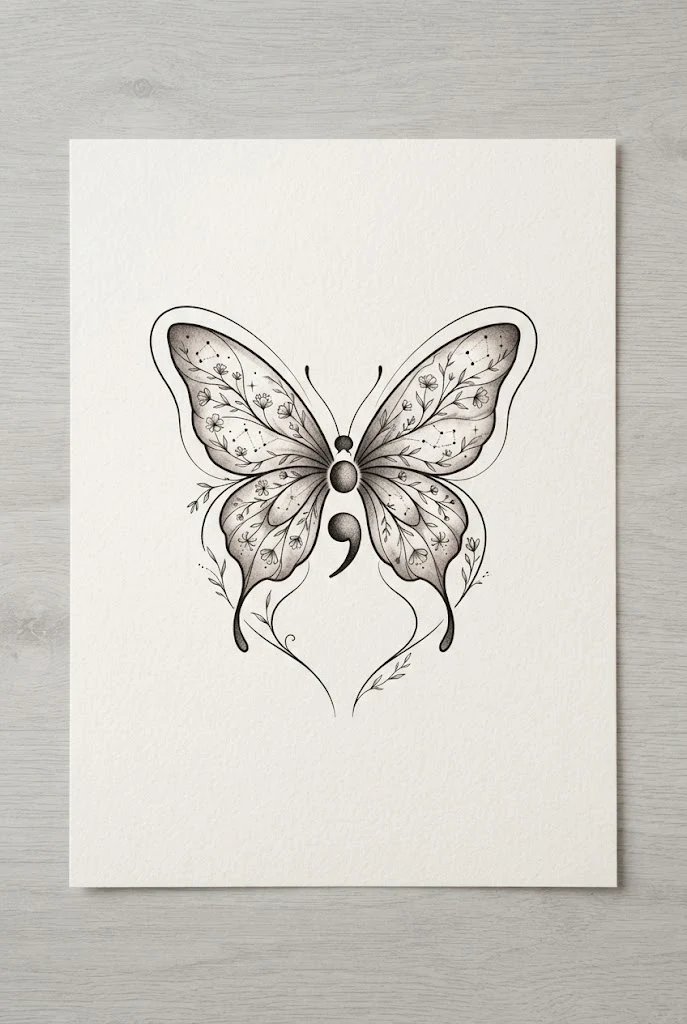Meaningful Butterfly Tattoo Ideas for Females with Semicolon — butterfly tattoo ideas for women style outfit