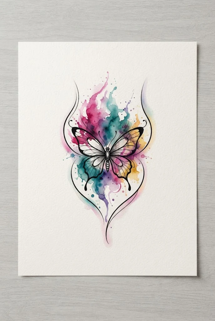 Watercolor Splash Butterfly Tattoo Designs for Females with Meaning — butterfly tattoo ideas for women style outfit