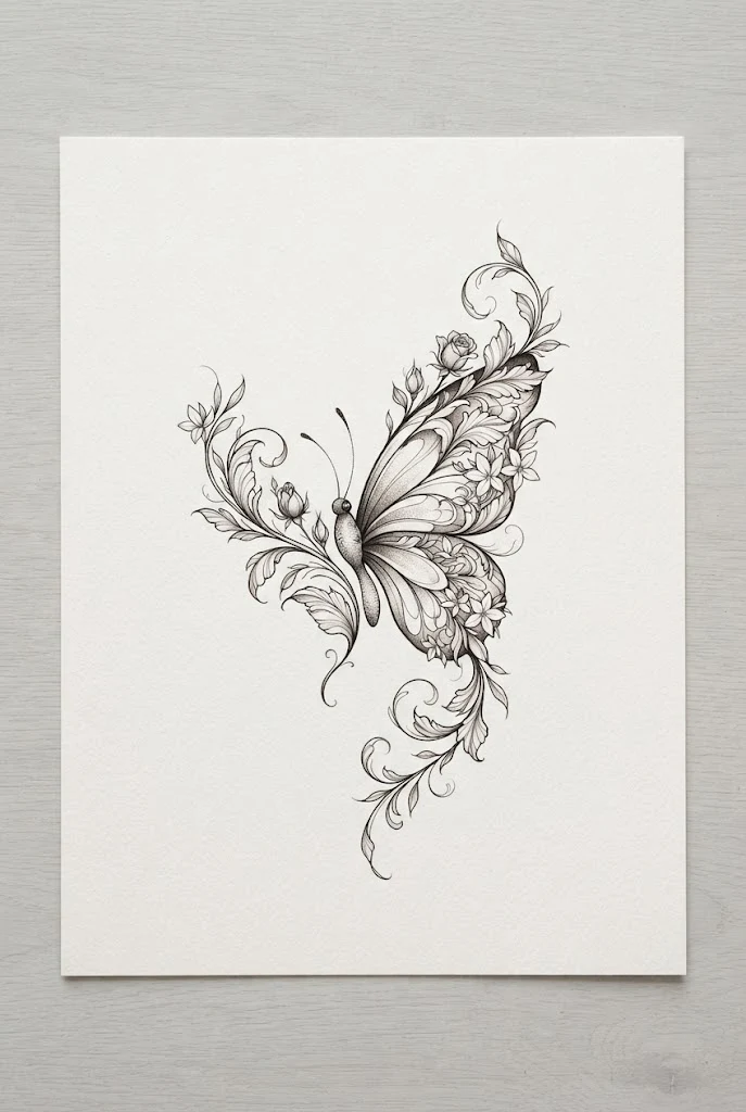 Botanical Vine and Butterfly Tattoo Ideas for Women — butterfly tattoo ideas for women style outfit