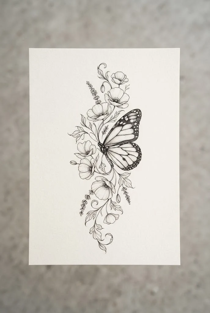 Finger-Side Micro Fine-Line Art — butterfly tattoo on ribs style outfit