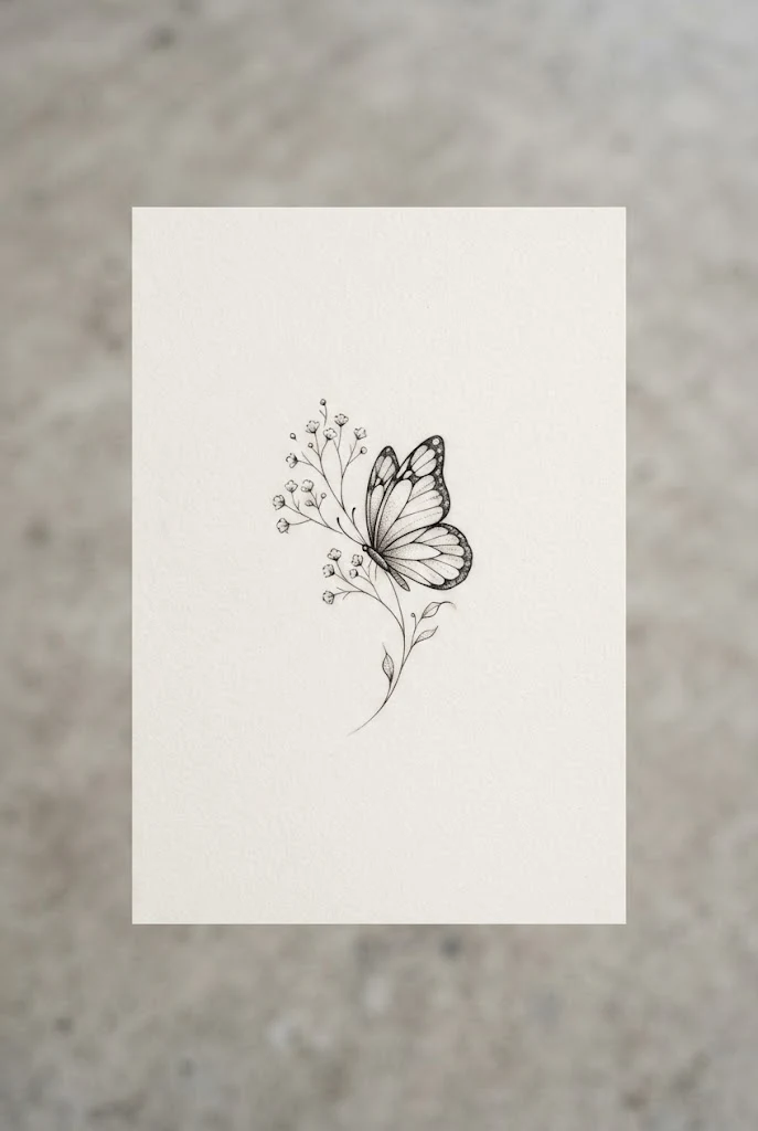 Behind-the-Ear Minimalist Whispers — butterfly tattoo on ribs style outfit