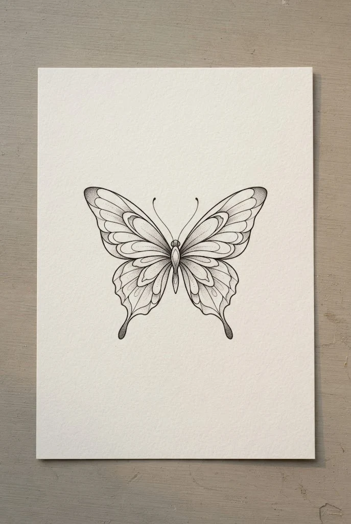 Minimalist Fine-Line Lower Back Piece — butterfly tattoo waist style outfit