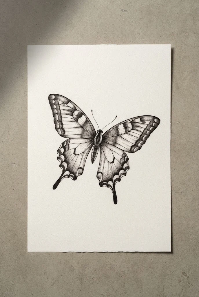 Realist Swallowtail Side Waist — butterfly tattoo waist style outfit