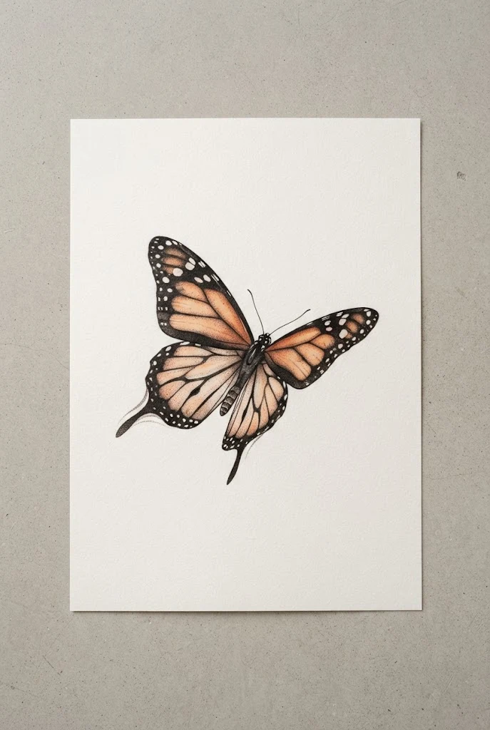 Side Waist Monarch Flank — butterfly tattoo waist style outfit