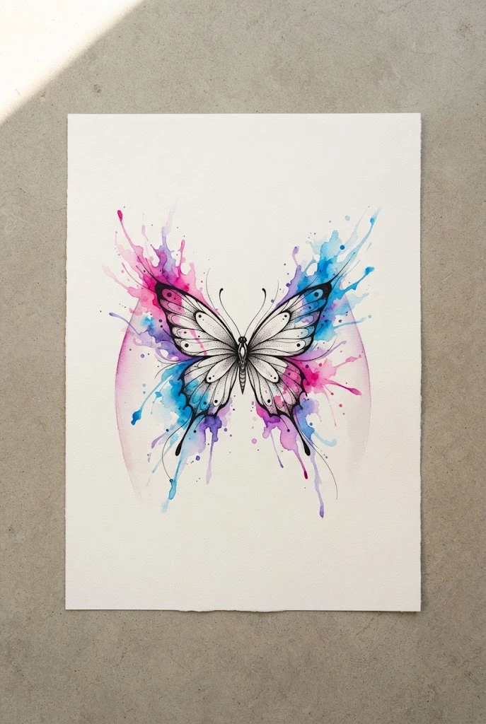 Watercolor Splash Hip-Hugger — butterfly tattoo waist style outfit