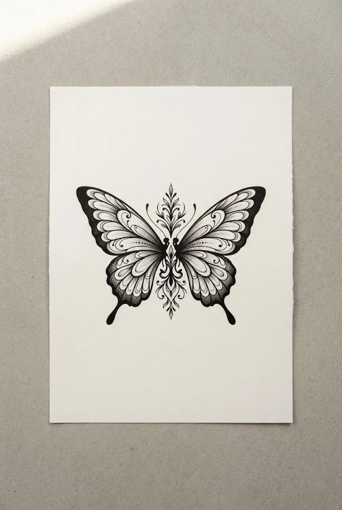 Twin Butterflies Back Waist Balance — butterfly tattoo waist style outfit
