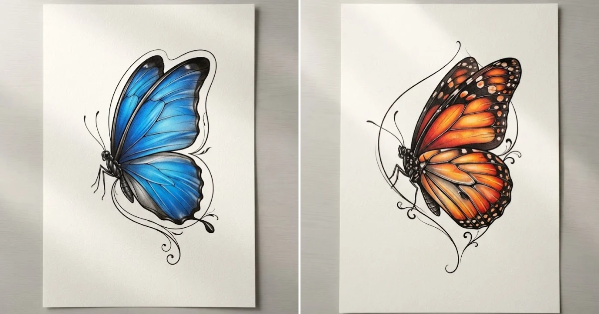 Butterfly tattoo with color: 15 Perfect Tattoo Ideas butterfly tattoo with color