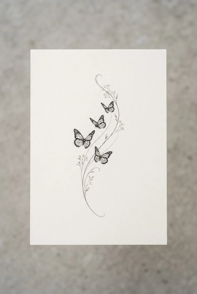 Ribcage Contour Whispers — butterfly tattoo women style outfit