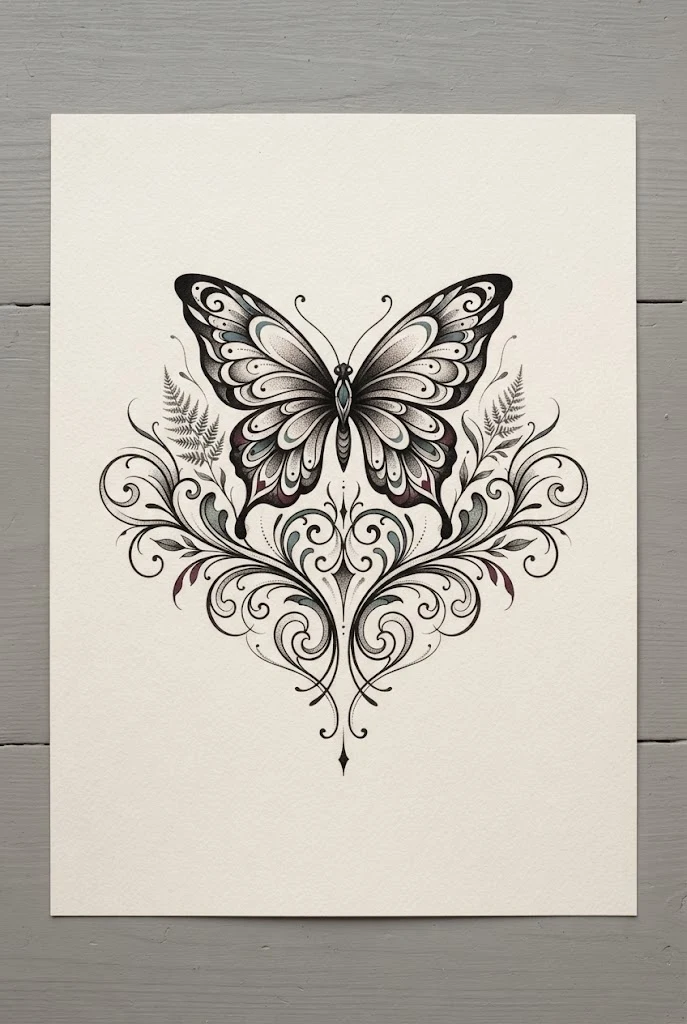 Retro-Chic Lower Back Statement — butterfly wings back tattoo style outfit