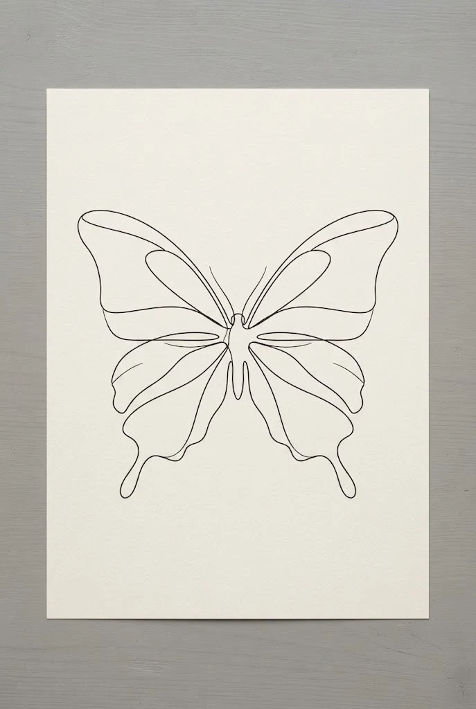 Minimalist Single-Line Contour Wings — butterfly wings back tattoo style outfit