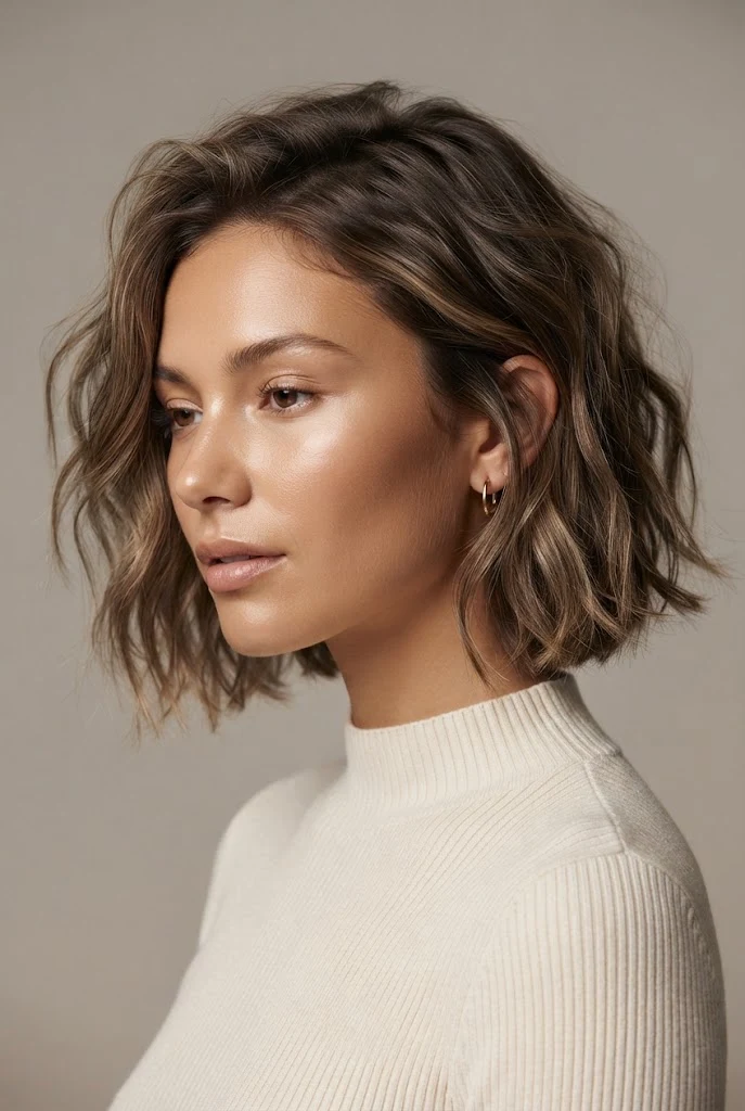 Messy French Bob Waves — cabello corto peinados aesthetic style outfit