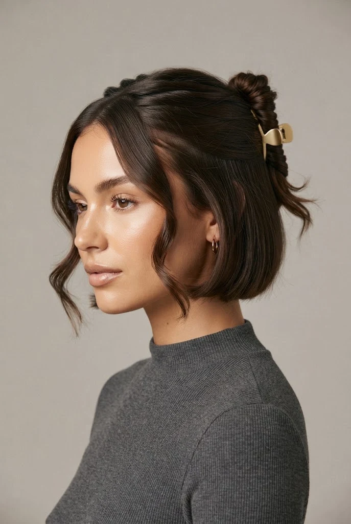 Minimalist Claw Clip Twist — cabello corto peinados aesthetic style outfit