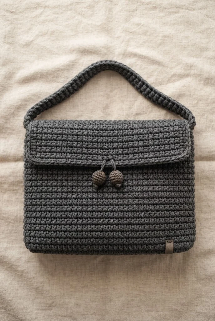 Charcoal Granite Stitch Weekender — chunky crochet bag pattern free