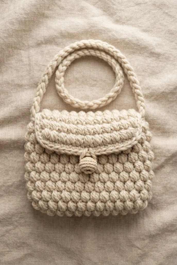 Nordic Snowball Shoulder Purse — chunky crochet bag pattern free