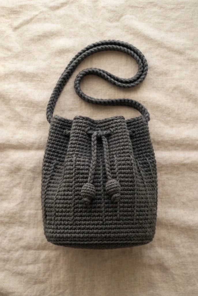 Urban Charcoal Bucket Bag — chunky crochet bag pattern free