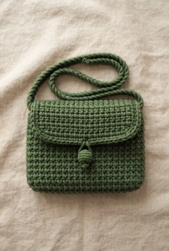 Forest Green Moss Stitch Satchel — chunky crochet bag pattern free