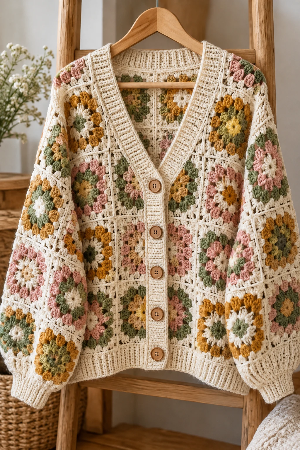 Button-Front Crochet Cardigan — cool crochet sweater style outfit