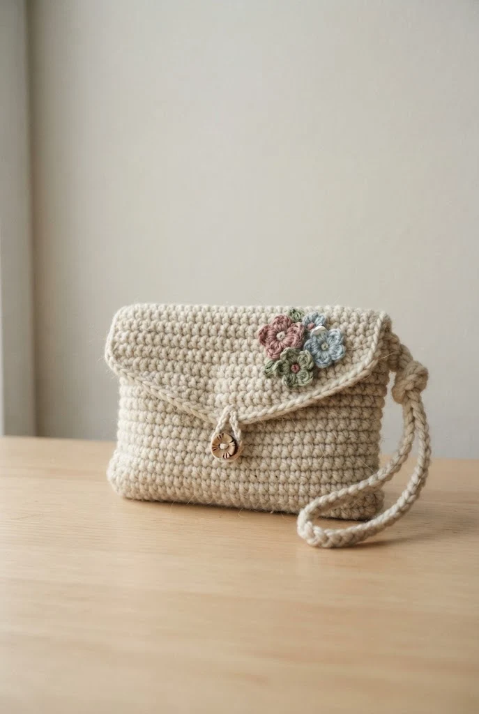 Dainty Wristlet with Floral Appliqué — coquette crochet bag style outfit