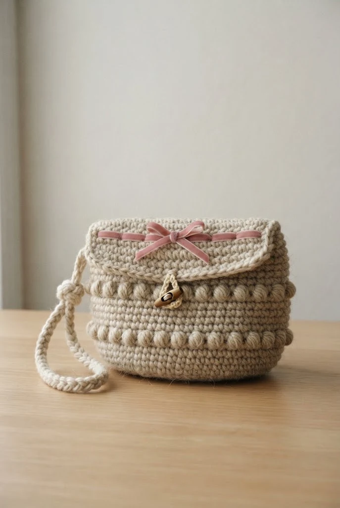 Delicate Bobble Stitch Purse — coquette crochet bag style outfit