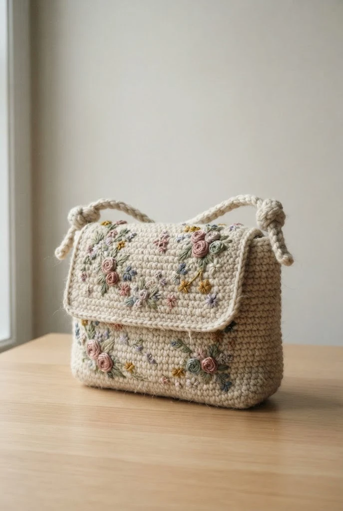 Floral Embroidered Shoulder Bag — coquette crochet bag style outfit