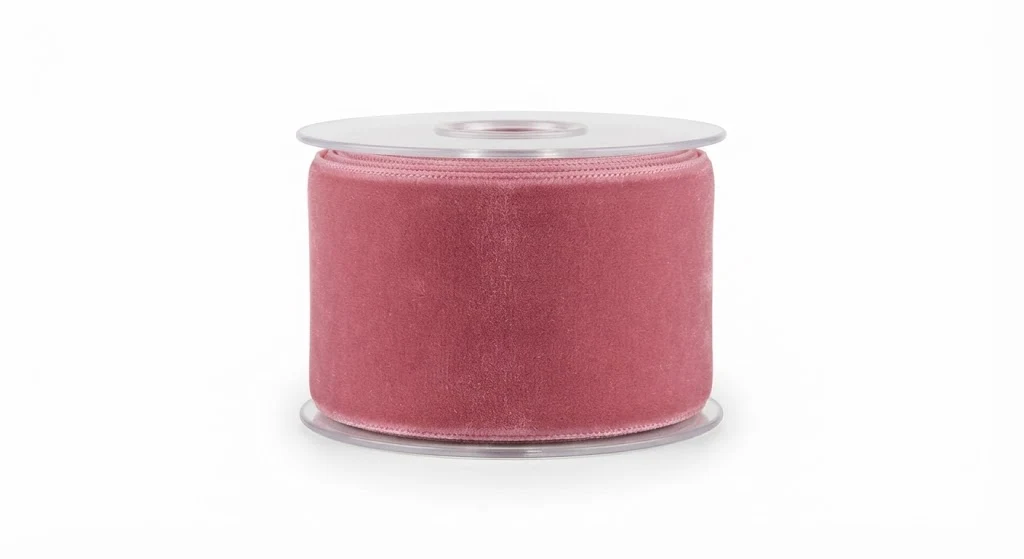3/8 Inch Pink Velvet Ribbon Roll for Bows