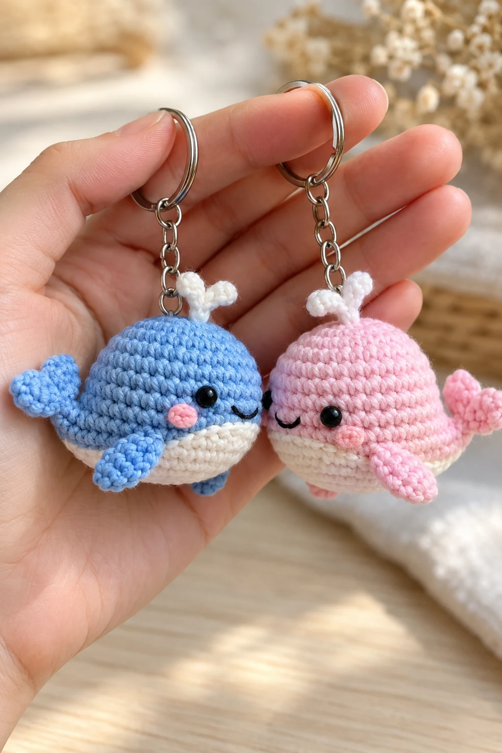 Matching Whale Couple Keychains — couple crochet keychain style outfit