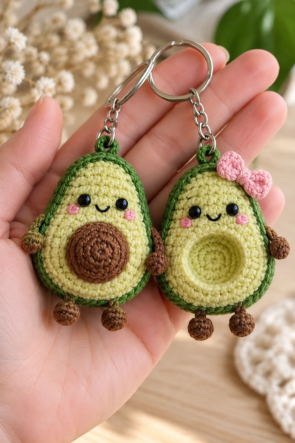Cute Avocado Couple Keychains — couple crochet keychain style outfit