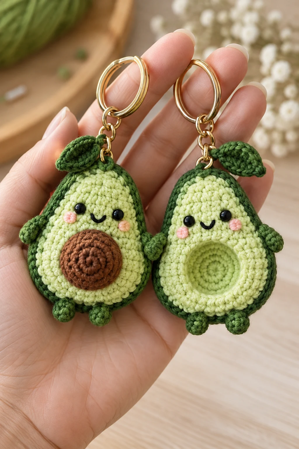 Matching Avocado Couple Keychains — couple keychain crochet ideas style outfit
