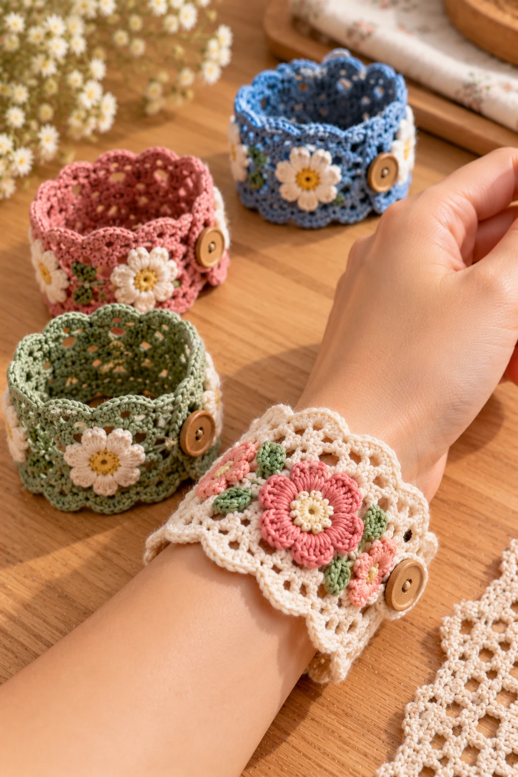 Crochet Bracelet Cuffs — crochet accessories