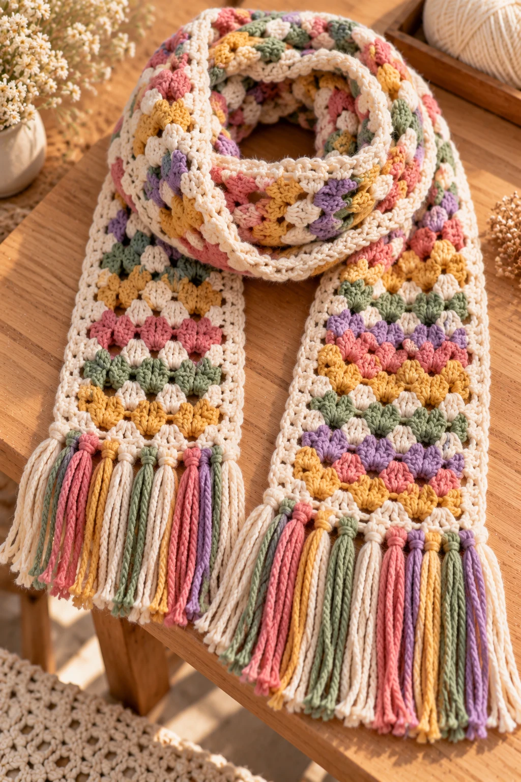 A Crochet Scarf With Fringe — crochet accessories