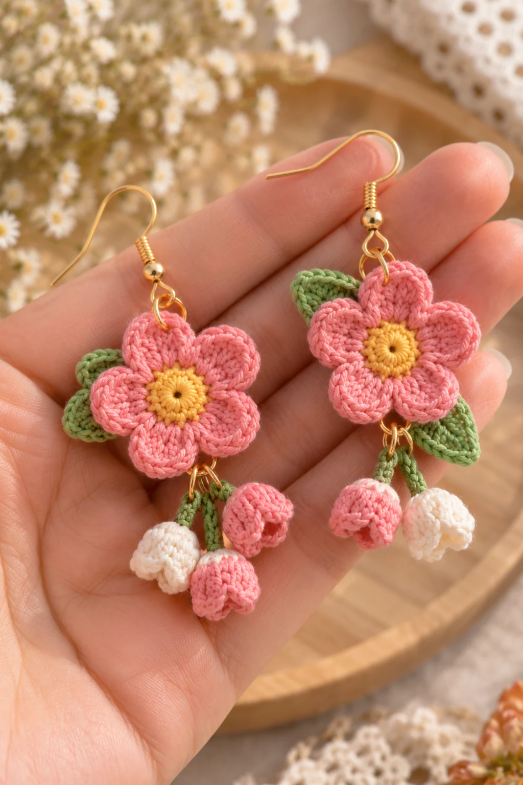 Crochet Earrings With Colorful Motifs — crochet accessories
